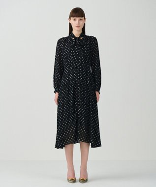 GRACE CONTINENTAL ドットラメジャガードドレス ブラック