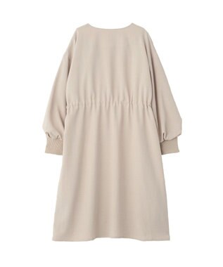 YECCA VECCA ノーカラーラペルロングコート Gray Beige