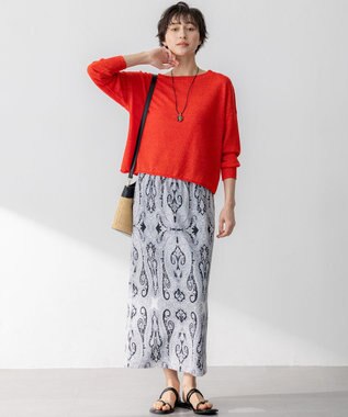 23区 ラウンドストーン ネックレス ダークブラウン系