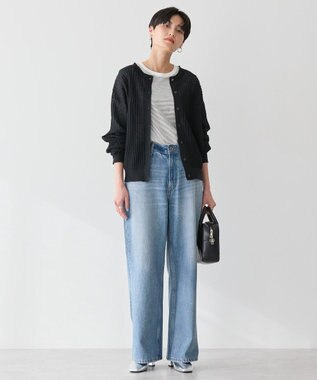 AMERICAN HOLIC 柄編みニットカーディガン Black