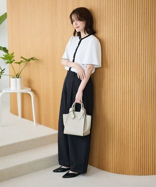 Green Parks ・ＥＬＥＮＣＡＲＥ　ＤＵＥ　バイカラーブラウス Off White