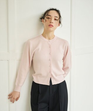 #Newans 【カシミヤ混】コンパクトニットカーディガン ピンク