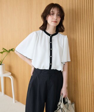 Green Parks ・ＥＬＥＮＣＡＲＥ　ＤＵＥ　バイカラーブラウス Off White