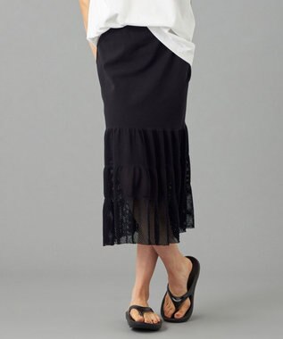 Chacott 【ノーソーイングニット】ティアードニットスカート ブラック