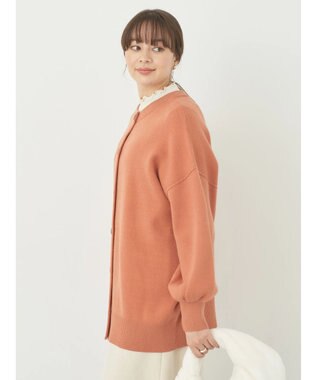 earth music&ecology やわらかタッチミドル丈カーディガン Orange