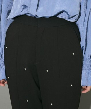 Green Parks ビジューテーパードパンツ Black