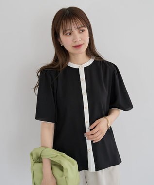 Green Parks ・ＥＬＥＮＣＡＲＥ　ＤＵＥ　バイカラーブラウス Off White