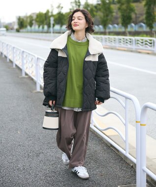 CRAFT STANDARD BOUTIQUE 洗える/とてもちラグランニットプルオーバー Green