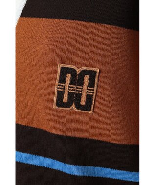 DAKS Vネックボーダーニットトップス ブラウン