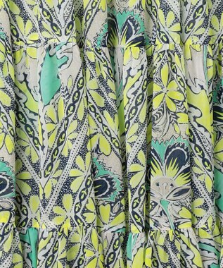 GRACE CONTINENTAL シフォンプリントティアードワンピース イエロー