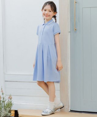 組曲 KIDS  【150-170㎝】 カノコポロワンピース サックスブルー