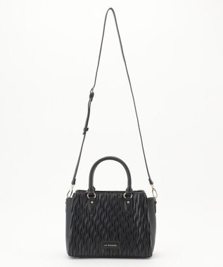 LA BAGAGERIE ランダムプリーツ2WAYハンドバッグ ブラック