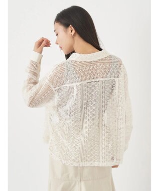 earth music&ecology レースショートシャツ Off White