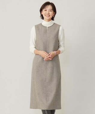  ネップヘリンボーン ジャンパースカート