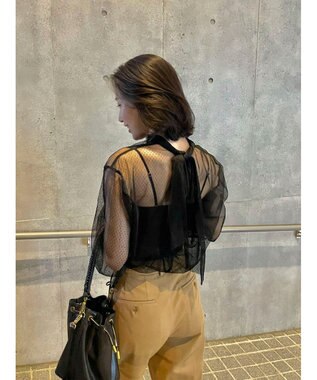 Green Parks AnriettMusee ドットチュール２ＷＡＹボウタイブラウス Black