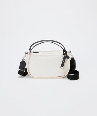 TOPKAPI 【Breath TOPKAPI】【撥水】ツヤ ナイロン ショルダー付き ラウンド トートバッグ クリーム