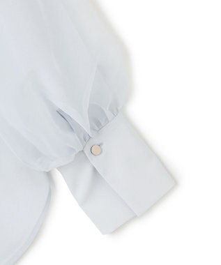 ICB L 【先行予約】 オーガンコンビシャーティング シアーレイヤードスリーブブラウス クラウドサックス