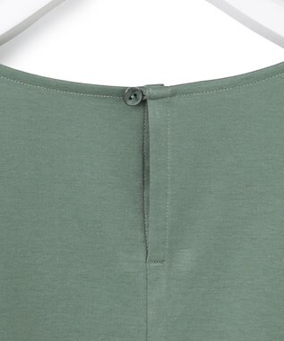 23区 S 【洗える】シルエットスムースコンビ バックフレア カットソー モスグリーン系
