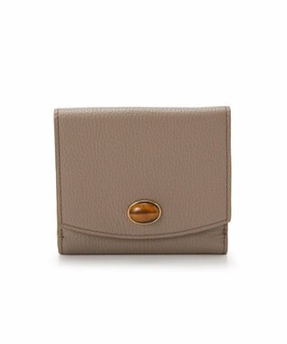 TOPKAPI 【TOPKAPI】gemdrops ジェムドロップ ミニエンボスレザー 天然石 二つ折り 財布 ミディアムグレー