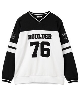 WEGO ナンバリングライン切り替えスウェット ブラックその他