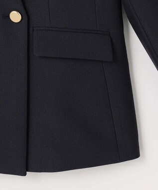 ANY SIS 褒めらレディストレッチ カラーレス ジャケット ネイビー