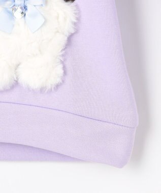 ANY KIDS アニマルポシェット 裏シャギー トレーナー ラベンダー×ネコ