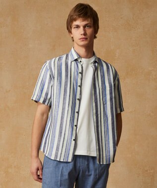 JOSEPH ABBOUD 【和紙ニット/日本素材・縫製/ 軽量/通気性/速乾性】和紙フライス Tシャツ ホワイト系