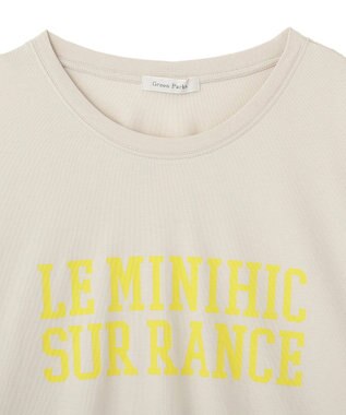 Green Parks 裾ラウンド機能ロゴTシャツ Light Beige