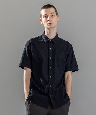 JOSEPH HOMME 新柄【ストレッチ】ハムサジャガードストレッチ　レギュラーカラー半袖シャツ