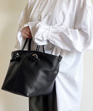 Hekhèr Le Style de Vie 【日本製 / 2WAY】シュリンクレザー ノットハンドバッグ ブラック