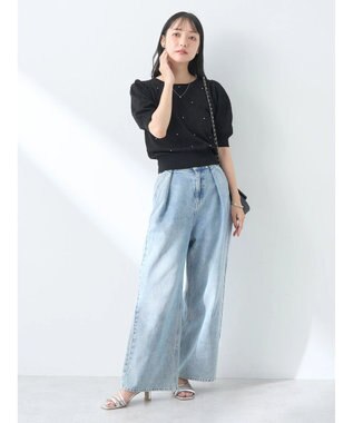 earth music&ecology アーガイルスカシパールニットプルオーバー Black