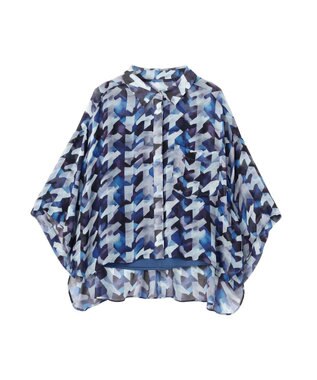YECCA VECCA [2SET]キャミ付きシアージオメ柄シャツ Blue