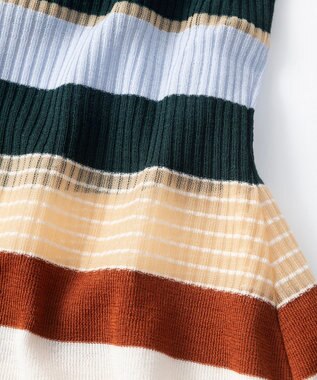 TRICOTE ボーダーリブニット 90WHITE