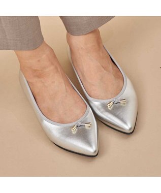 MODE ET JACOMO <carino>【レイン対応】中敷きデザインバレエシューズ シルバー