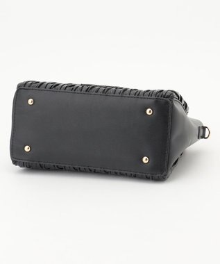 LA BAGAGERIE ランダムプリーツ2WAYハンドバッグ ブラック