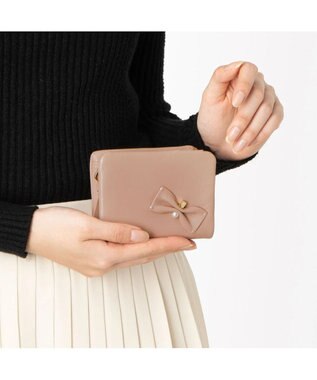 LANVIN en Bleu ペアル 二つ折Lファスナー財布 ピンク