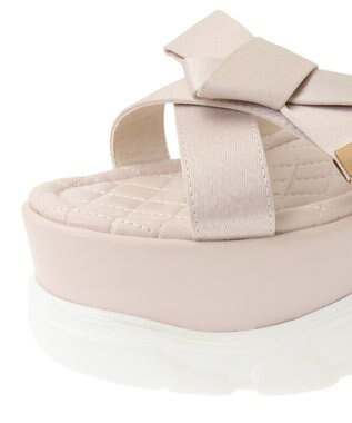Maison de FLEUR リボンビジュースニーカーサンダル Pink Beige