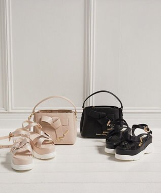 Maison de FLEUR リボンビジュースニーカーサンダル Black