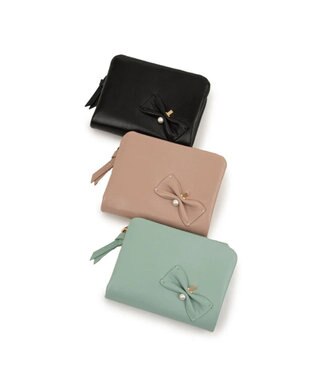 LANVIN en Bleu ペアル 二つ折Lファスナー財布 ピンク