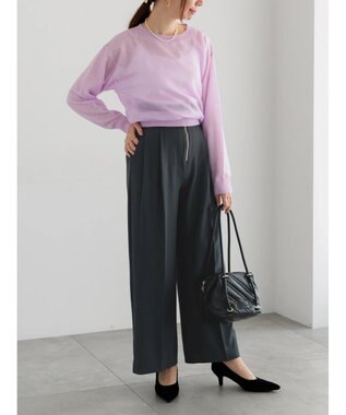 Te chichi ハイウエストフロントジップワイドパンツ《2025Autumn catalog item》 チャコールグレー