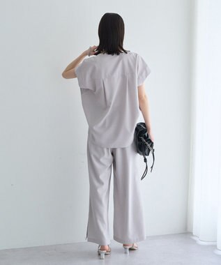 YECCA VECCA 【マシンウォッシャブル】サラサラスキッパーブラウス Light Gray