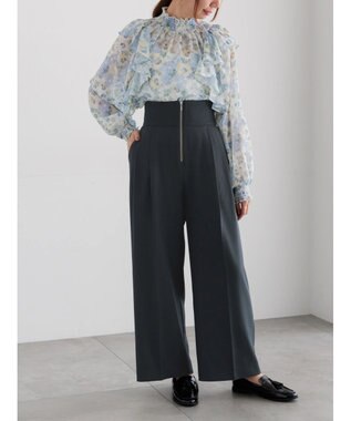 Te chichi ハイウエストフロントジップワイドパンツ《2025Autumn catalog item》 チャコールグレー