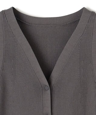 uncrave リブニット 2WAYタンクトップ スレート