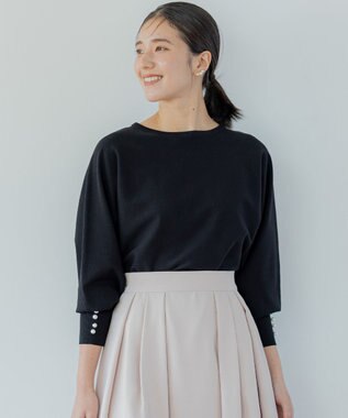 組曲 L 【洗える・6色展開】Elenaドルマンニット プルオーバー ブラック系