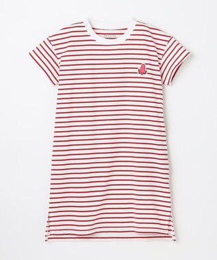 ANY KIDS 【ke ke ke】GOOD MORNING ボーダーチュニック ワンピース レッド×ホワイトボーダー