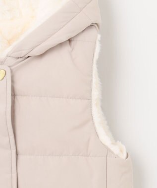 ANY KIDS ボア リバーシブル ベスト ベージュ×エクリュ