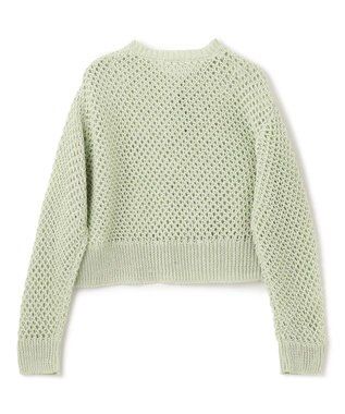 BEIGE， CACTUS / メッシュカーディガン Sage x White