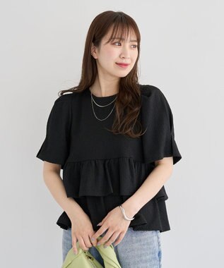 Green Parks ・ＰｅｔｉｔＦｌｅｕｒ　２ｗａｙダイヤ柄プルオーバ Black
