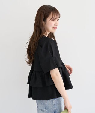 Green Parks ・ＰｅｔｉｔＦｌｅｕｒ　２ｗａｙダイヤ柄プルオーバ Black