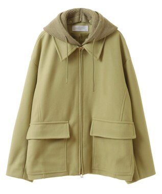 Green Parks ２ＷＡＹニットフードウールライクジャケット Yellow